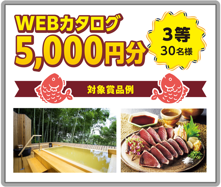 3等 30名様 WEBカタログ5,000円分