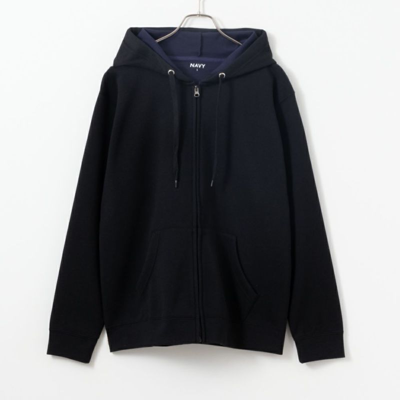 NAVY ダブルフェイスジップアップパーカー メンズ